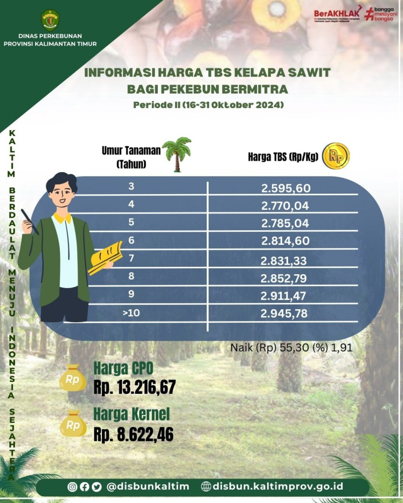 Informasi Harga TBS Kelapa Sawit bagi Pekebun Mitra Periode II Bulan Oktober 2023