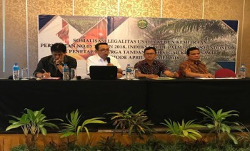 Disbun Sosialisasi Permentan No 5 Tahun 2018 Tentang Pembukaan Lahan Tanpa Bakar